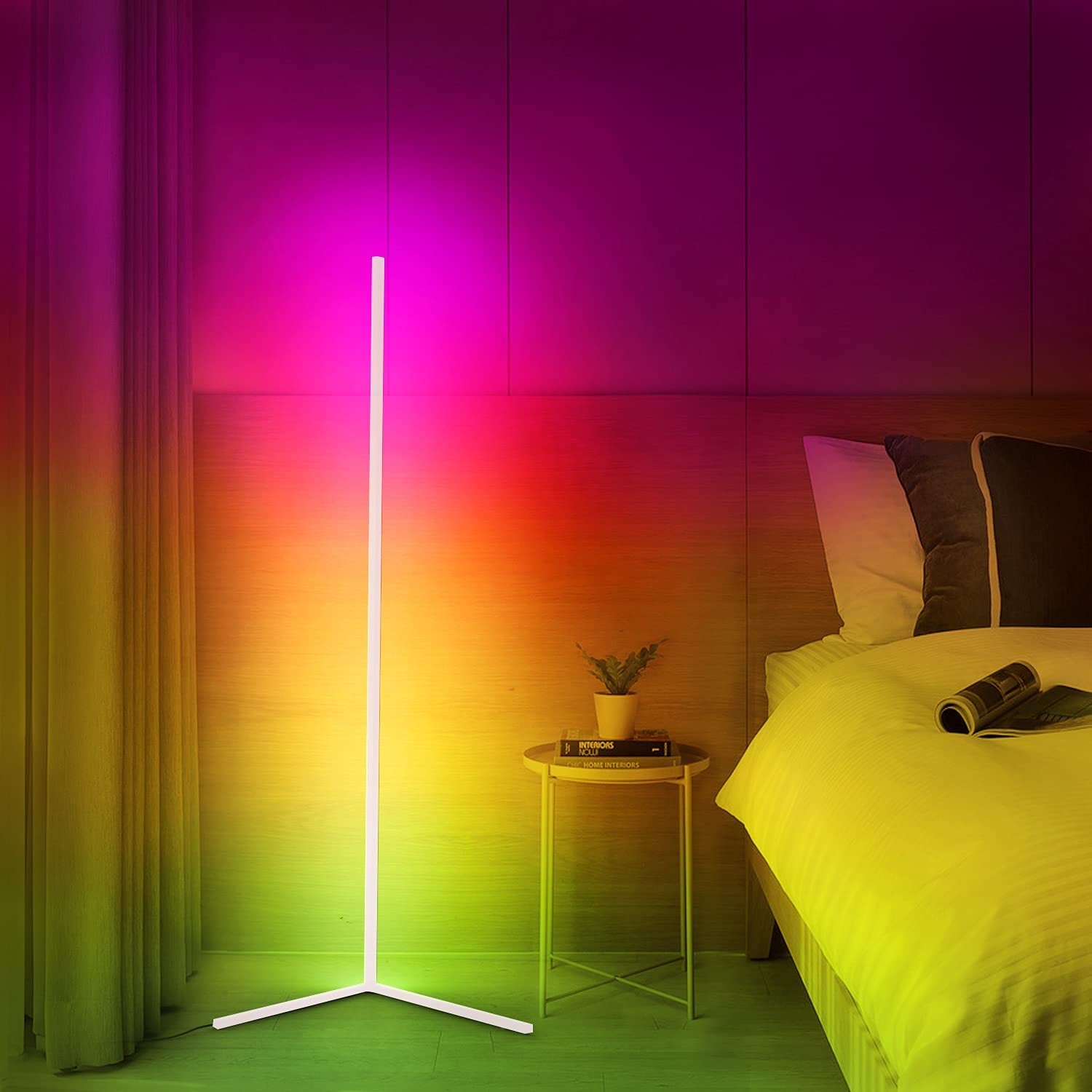 Slimme LED Corner Lamp – Minimalistische Staande Hoeklamp met Dimbare Verlichting