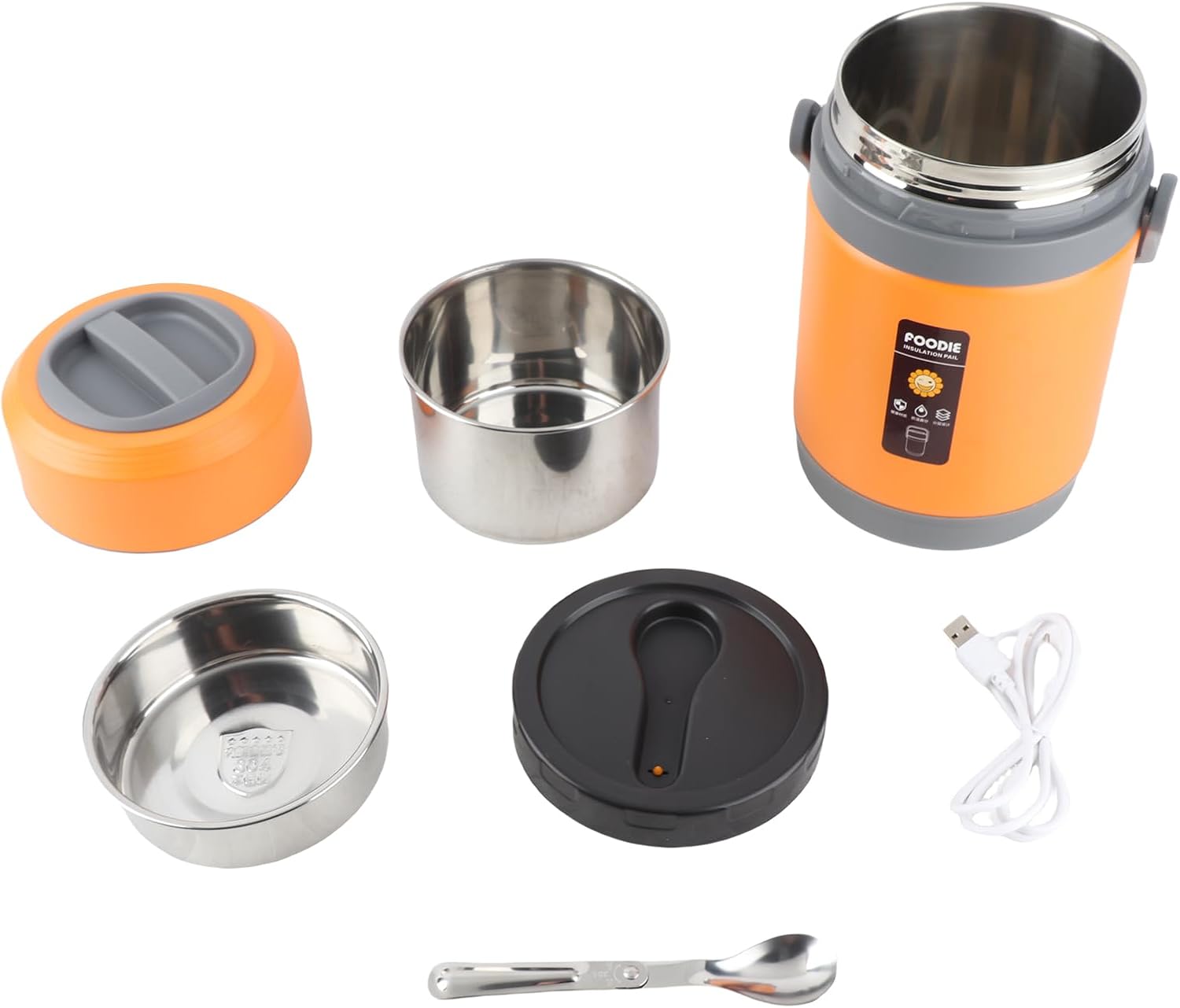 USB Verwarmde Lunchbox | 304 RVS – Warm Eten Onderweg