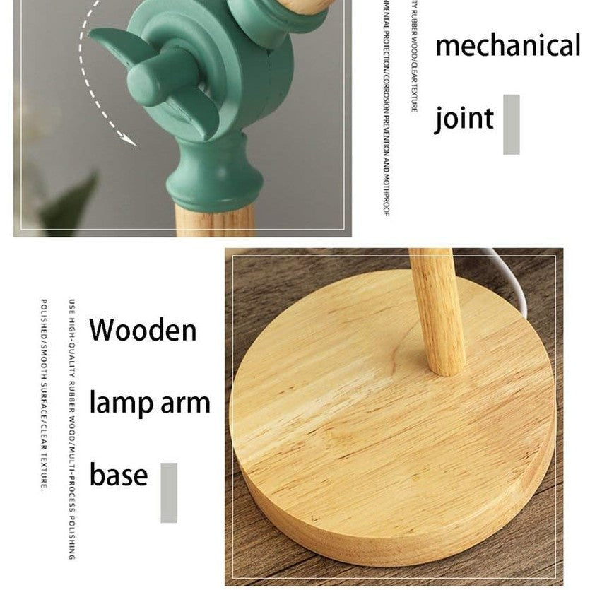 Verstelbare Scandinavische Tafellamp van Hout - Kleurrijk & Verstelbaar Design