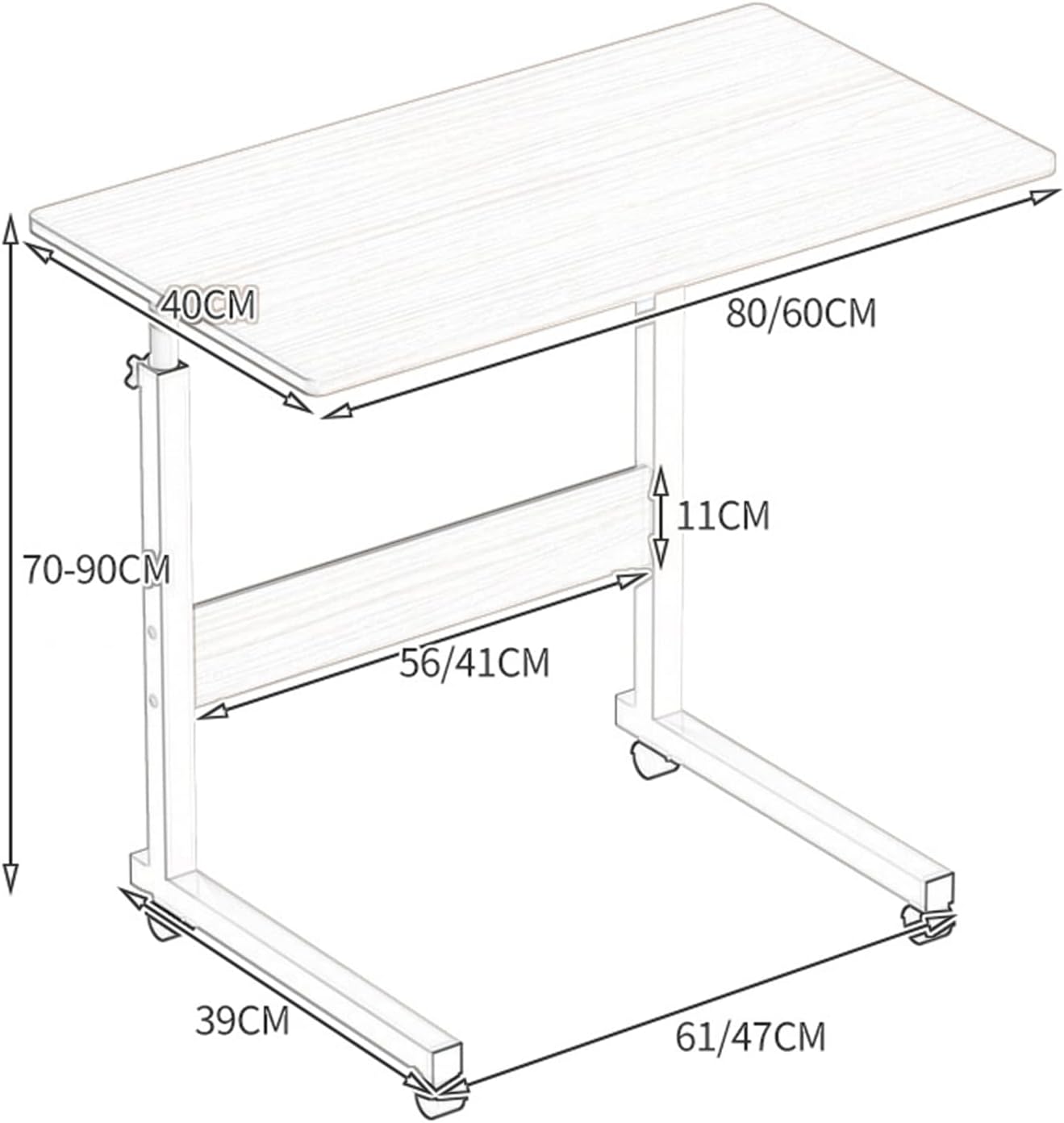 FlexDesk – Verstelbare & Verrijdbare Laptoptafel Voor Bed, Bank en Kantoor