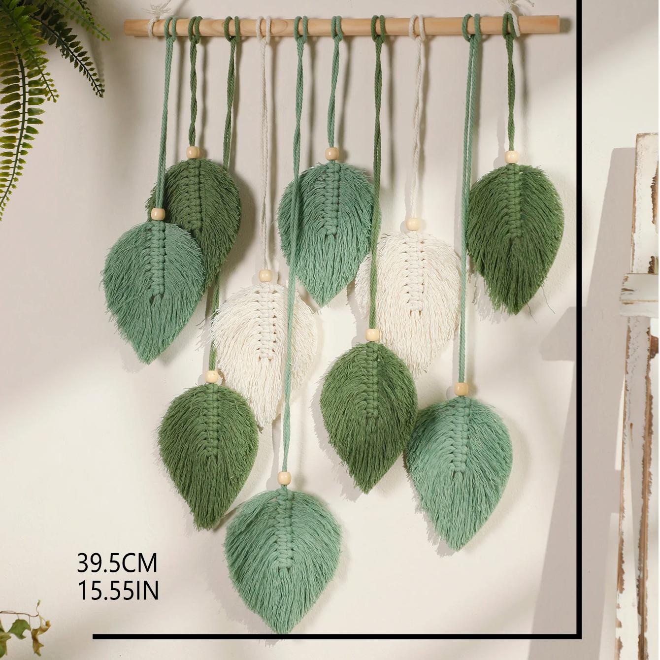 Boho Macramé Blad Wanddecoratie – Natuurlijk & Stijlvol Voor Huis