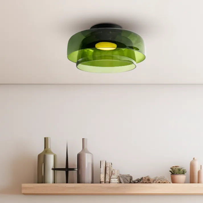 Plafondlamp met Glas in Middeleeuws Scandinavisch Design – LED Verlichting