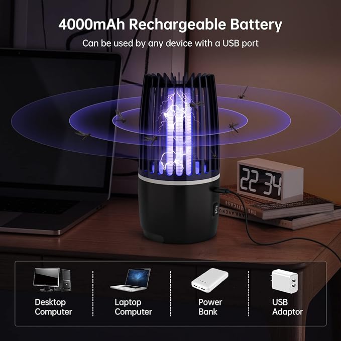 Elektrische Insectenlamp voor Binnen, Tuin of Camping | UV Muggenlamp Zonder Chemicaliën