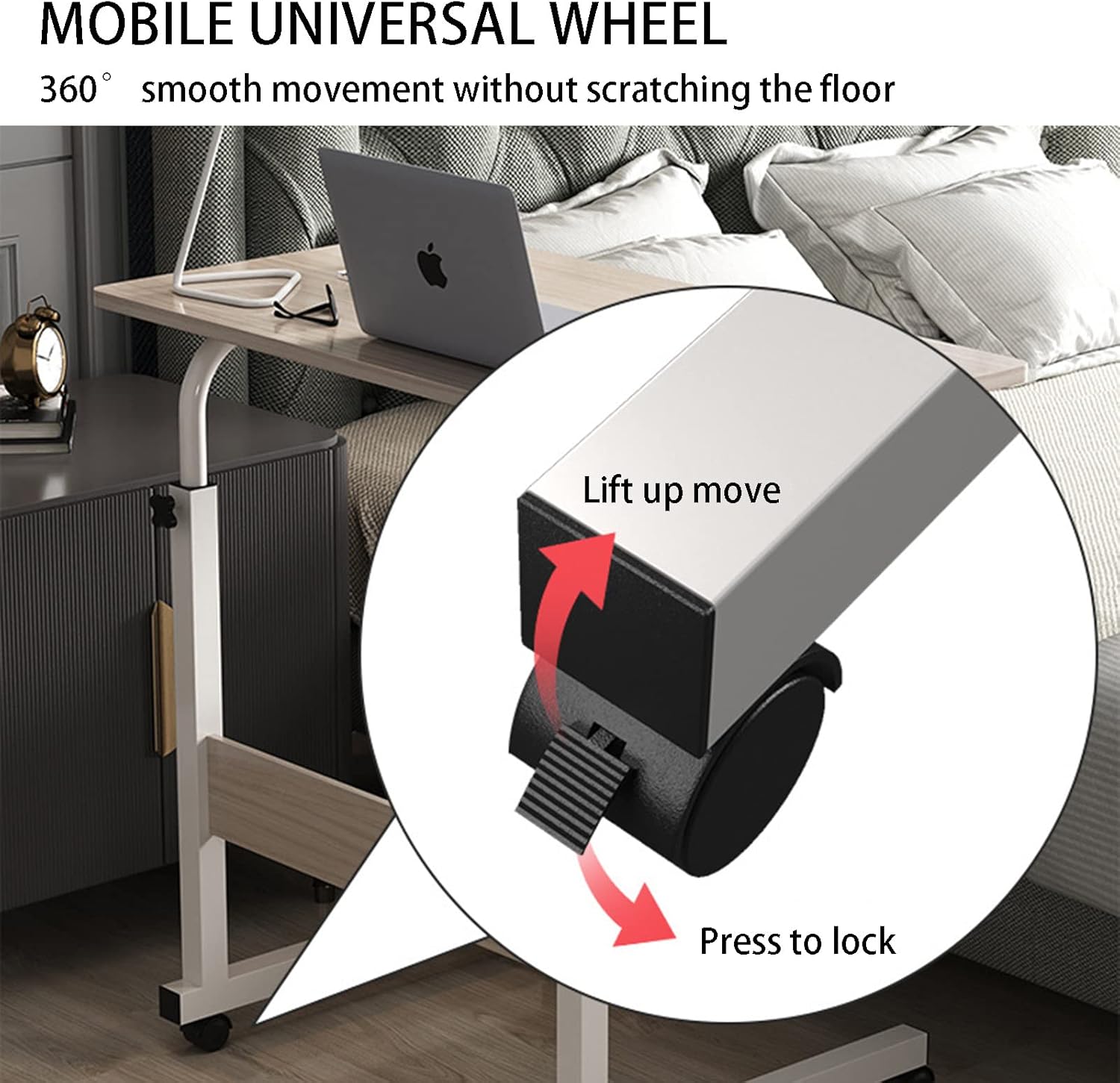 FlexDesk – Verstelbare & Verrijdbare Laptoptafel Voor Bed, Bank en Kantoor