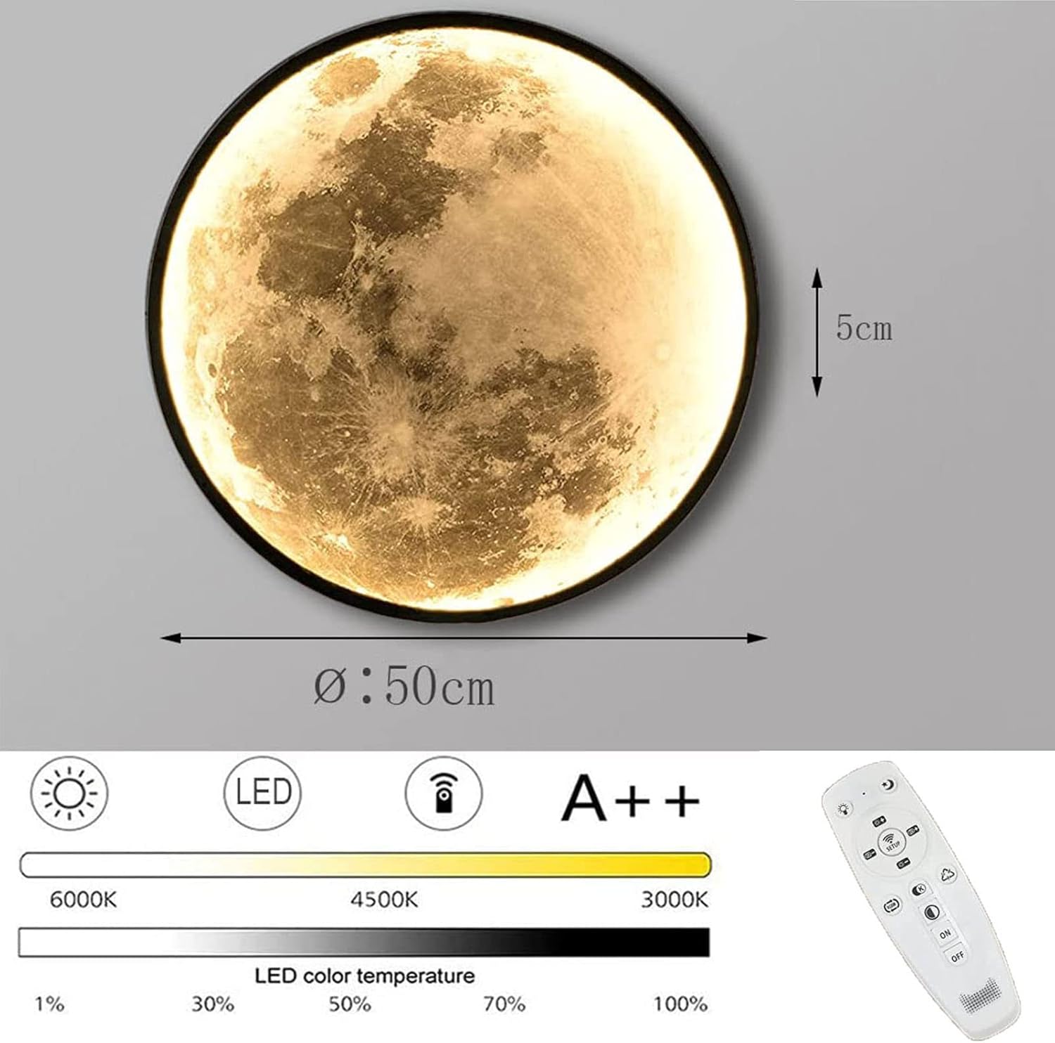 LunaGlow Wandlamp - Breng Magie In Je Kamer met Deze Verlichte Maanlamp