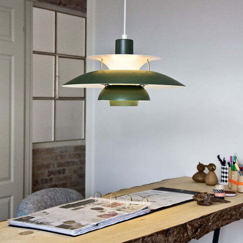 Moderne LED Hanglamp Met Scherm – Kleurrijk Metaaldesign – E27 Fitting