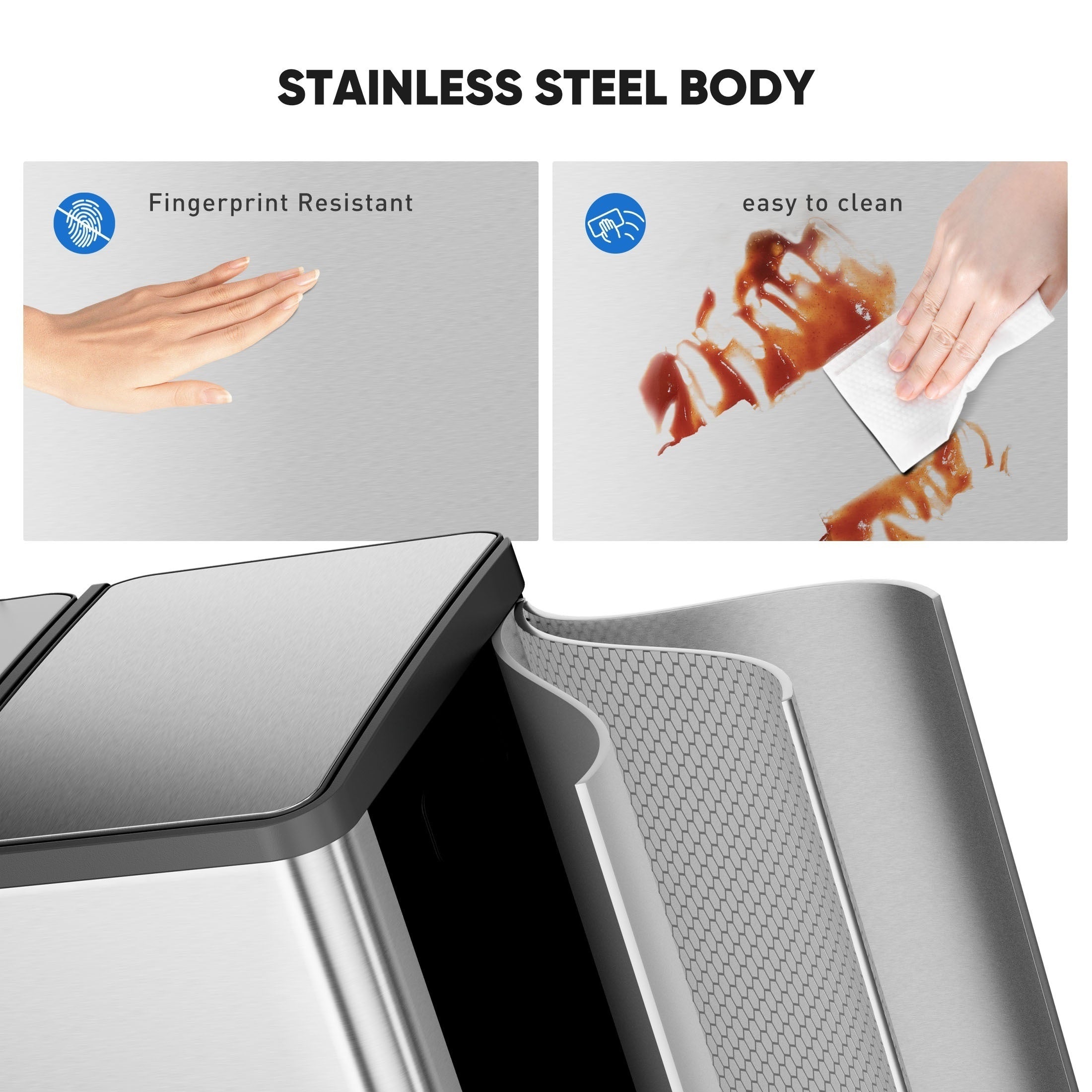 60L Afvalbak – Dubbele Compartimenten & Modern Design Voor Slim Afval Scheiden In De Keuken