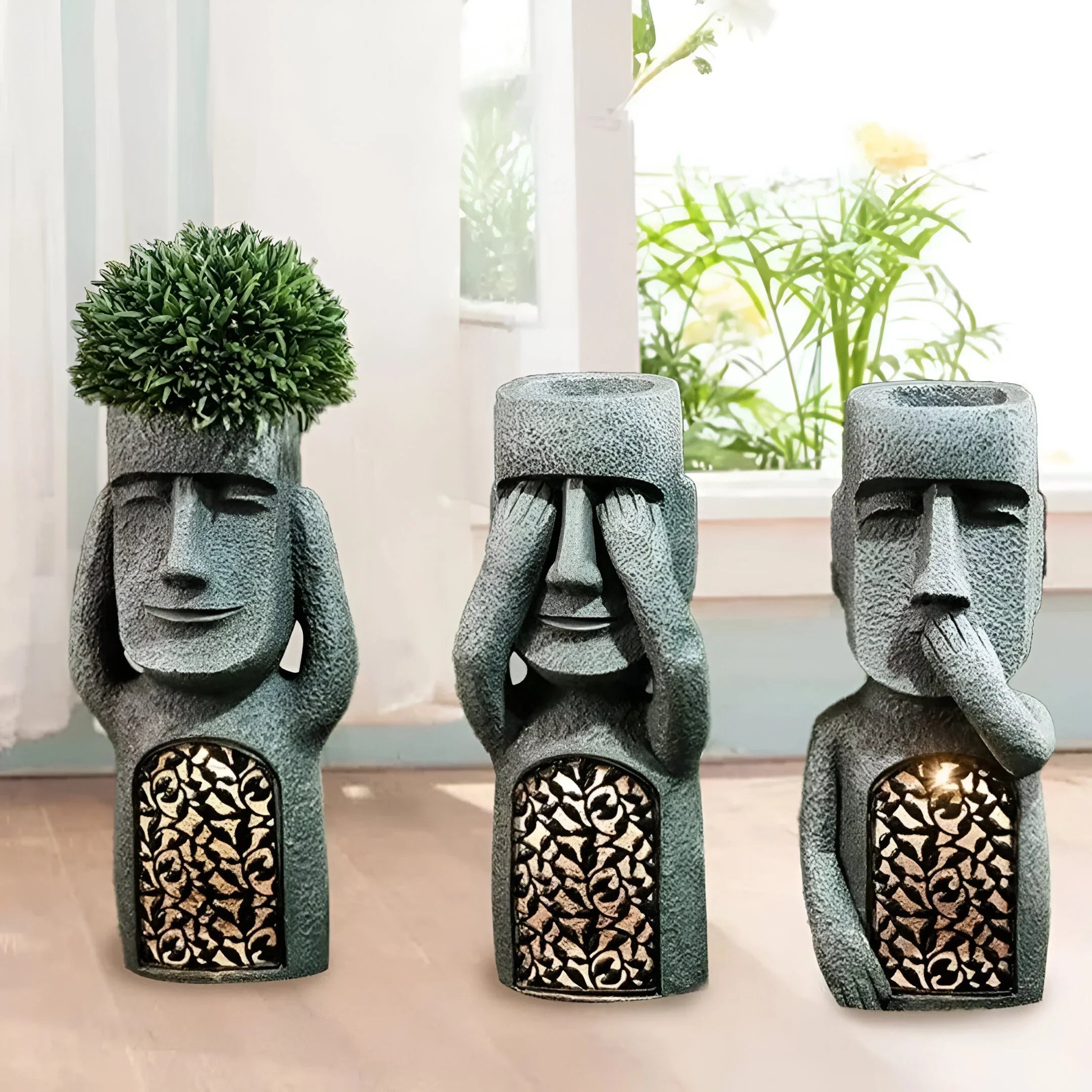 Solar LED Gezicht Bloempot | Decoratief & Sfeervol