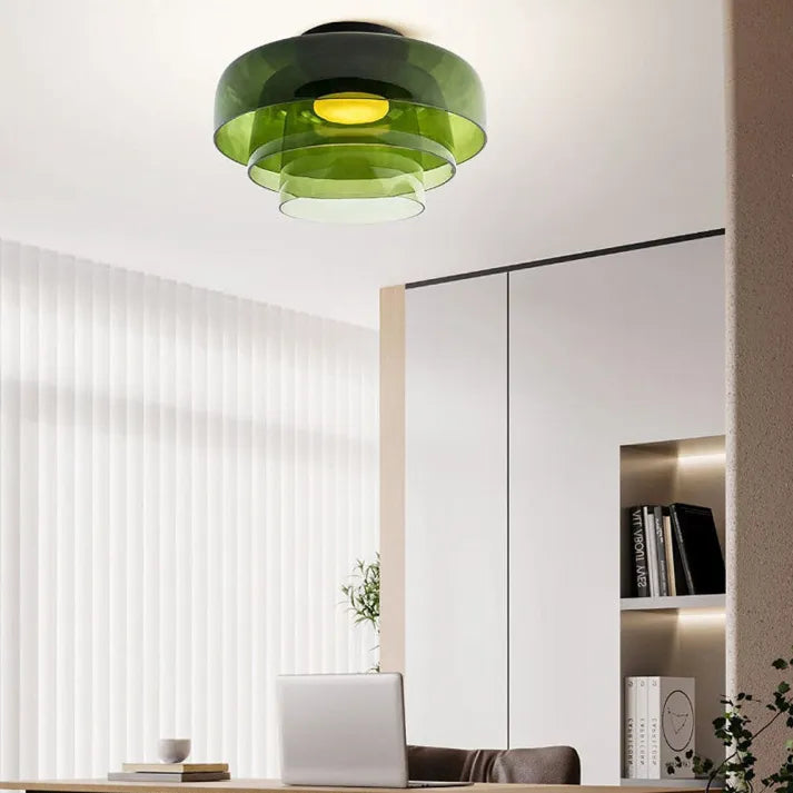 Plafondlamp met Glas in Middeleeuws Scandinavisch Design – LED Verlichting