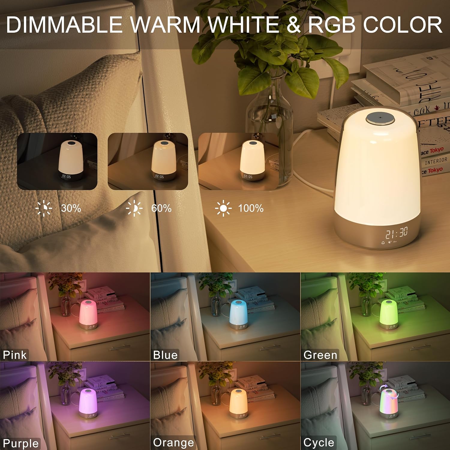 Aurora Wake-Up Light – Zonsopgang Wekker Met Zonsondergang & USB-C Oplaadbaar