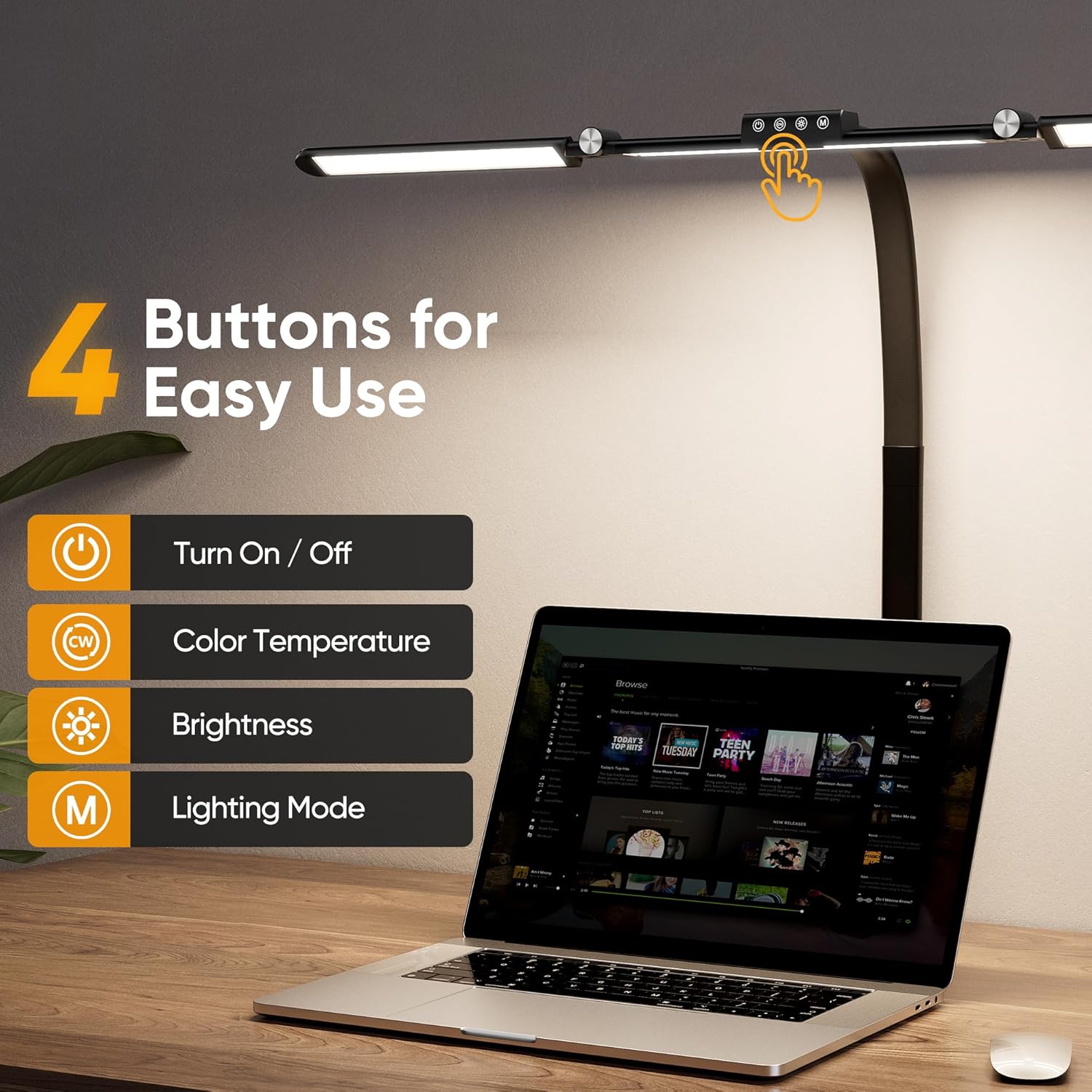 Bureaulamp LED met Klem – Dimbaar & Verstelbaar – Moderne Lamp voor Thuiswerken