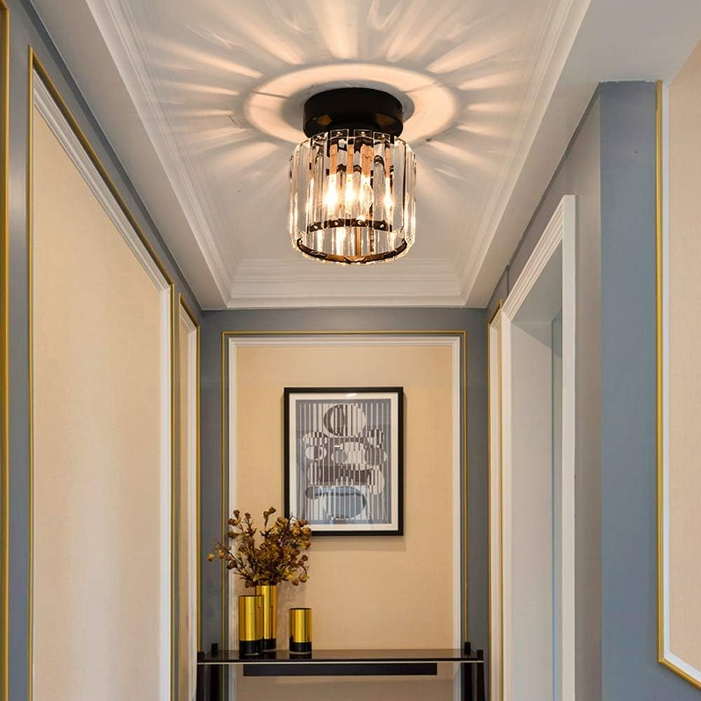 Kristallen Plafondlamp Met Messing Afwerking Voor Een Luxe & Warme Sfeer
