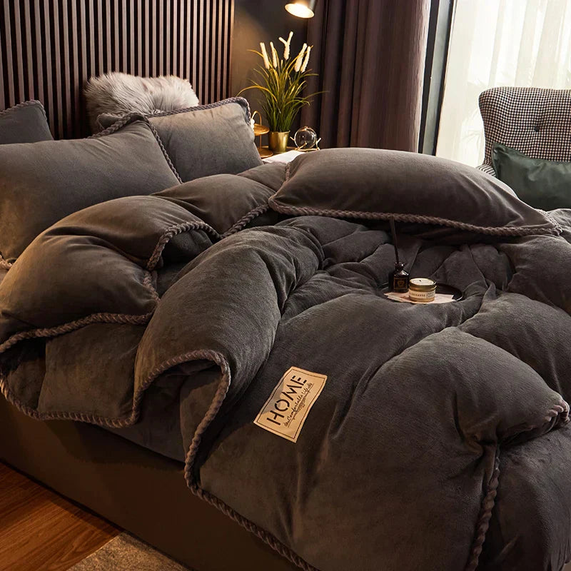 Luxueus Winter Beddengoed Set van Flanel en Fluweel-Fleece