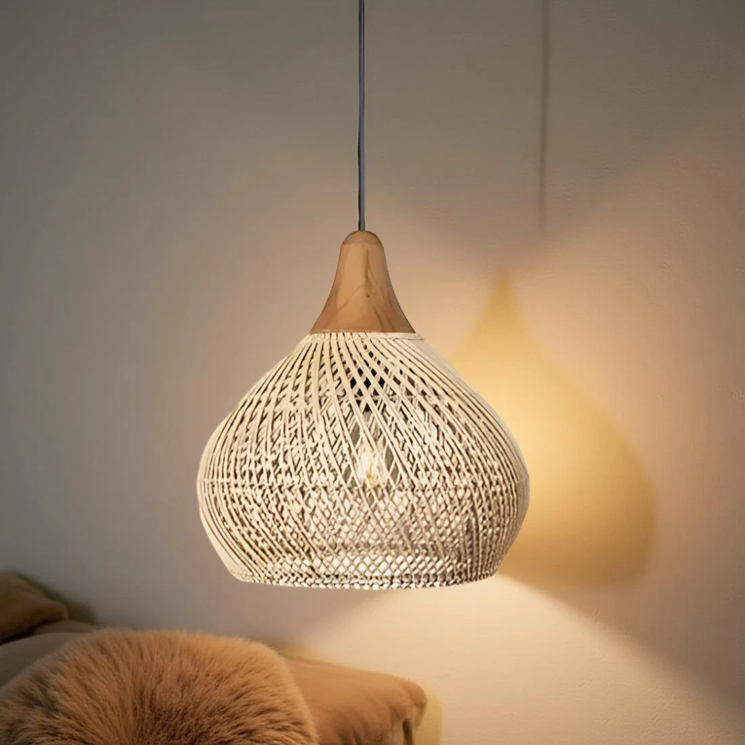 Boho Rieten Hanglamp – Sfeervol & Natuurlijk Voor Elk Interieur