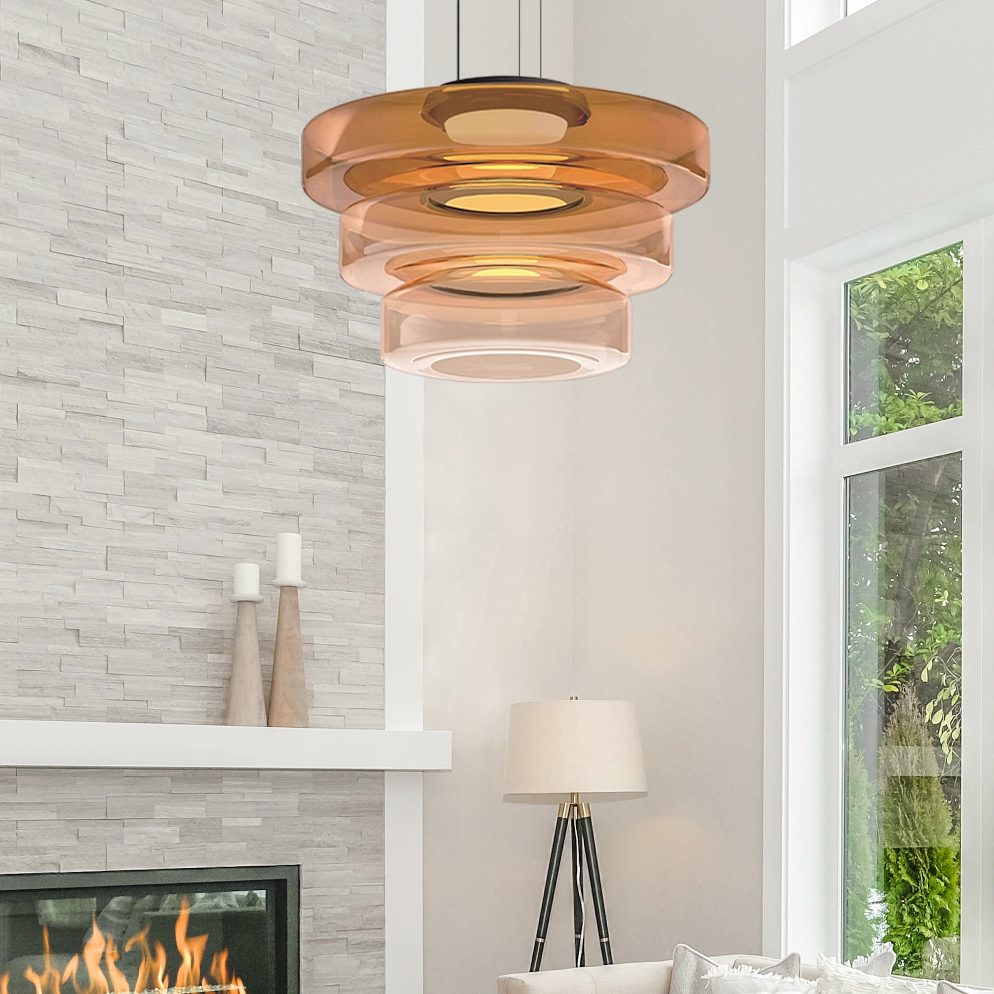 BauhausGlow - Glazen Hanglamp In Bauhaus-Stijl Met Warm Licht & Moderne Vormgeving