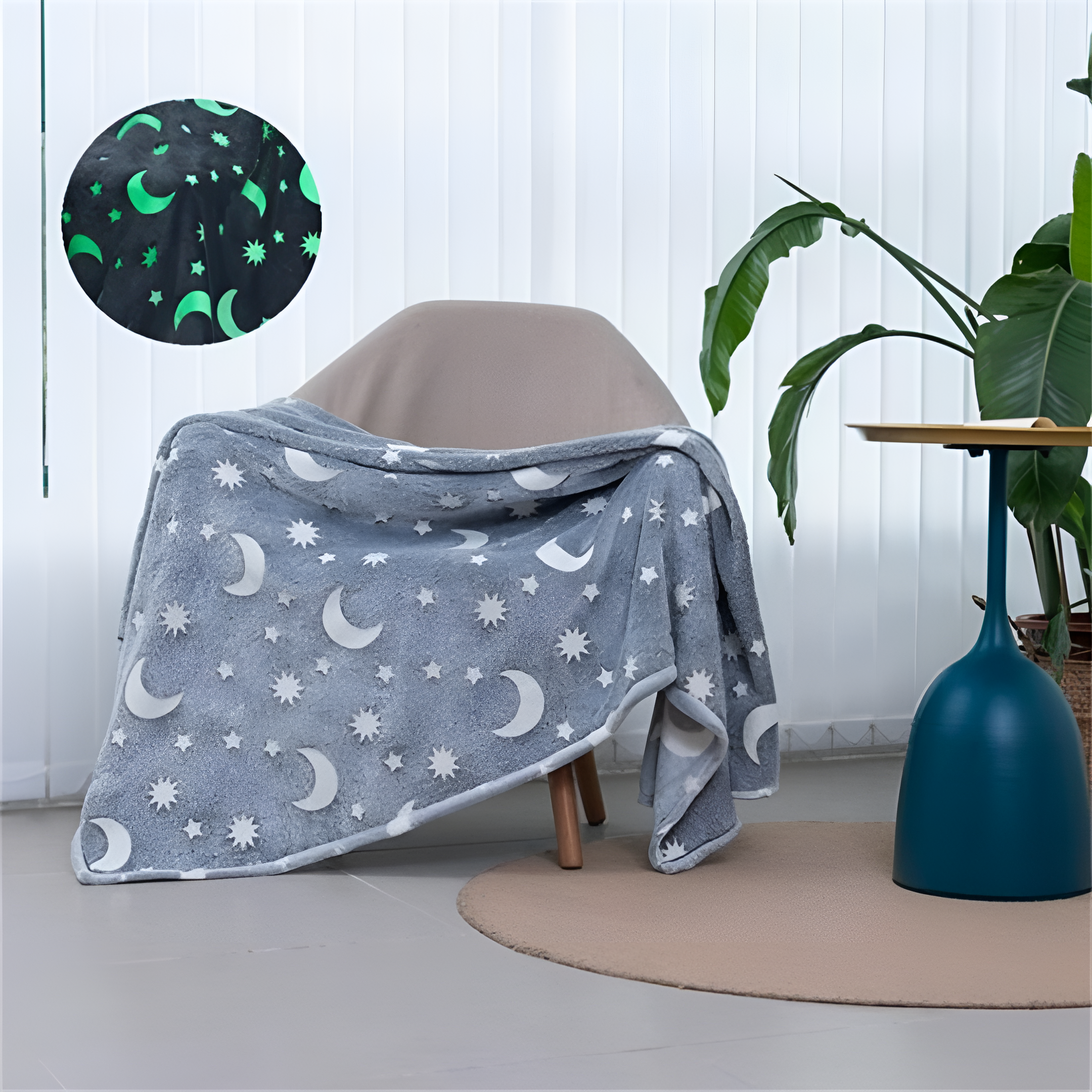 Fleece Deken Met Gloeiende Sterren – Zachte Kinderdeken Voor Bed of Bank – Oplaadbaar Zonder Batterijen