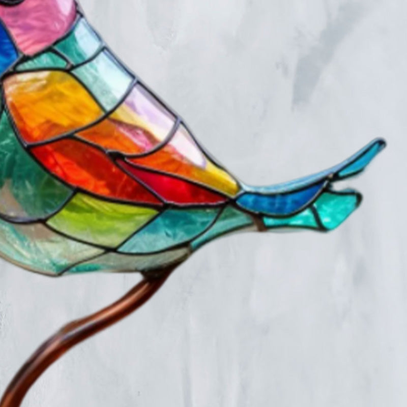 Gekleurde Glasvogels Op Tak | Decoratieve Desktop Ornamenten