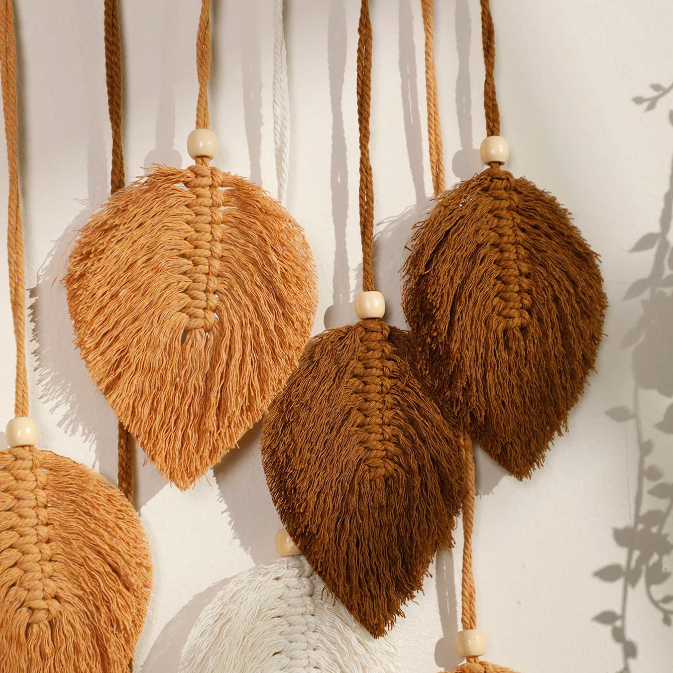 Boho Macramé Blad Wanddecoratie – Natuurlijk & Stijlvol Voor Huis