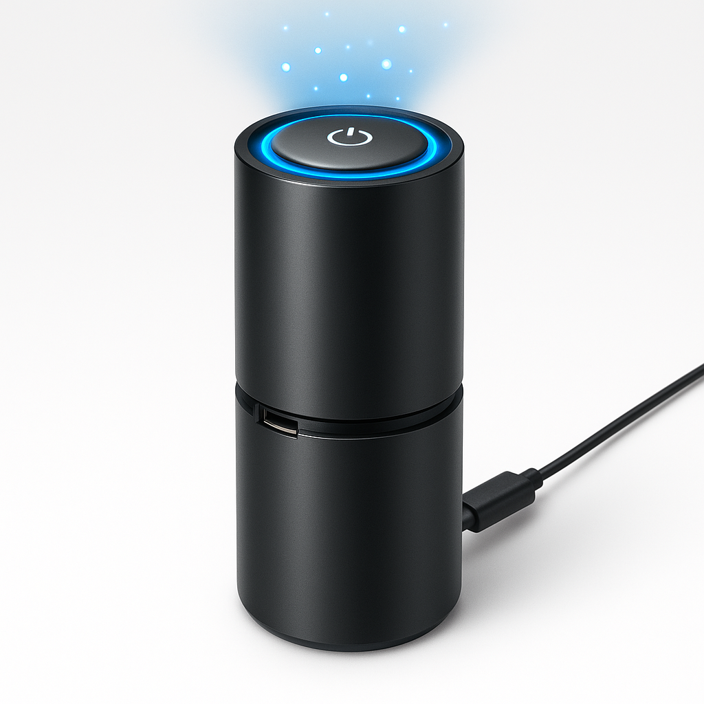 Compacte USB Luchtzuiveraar van Metaal met Ionisator Technologie