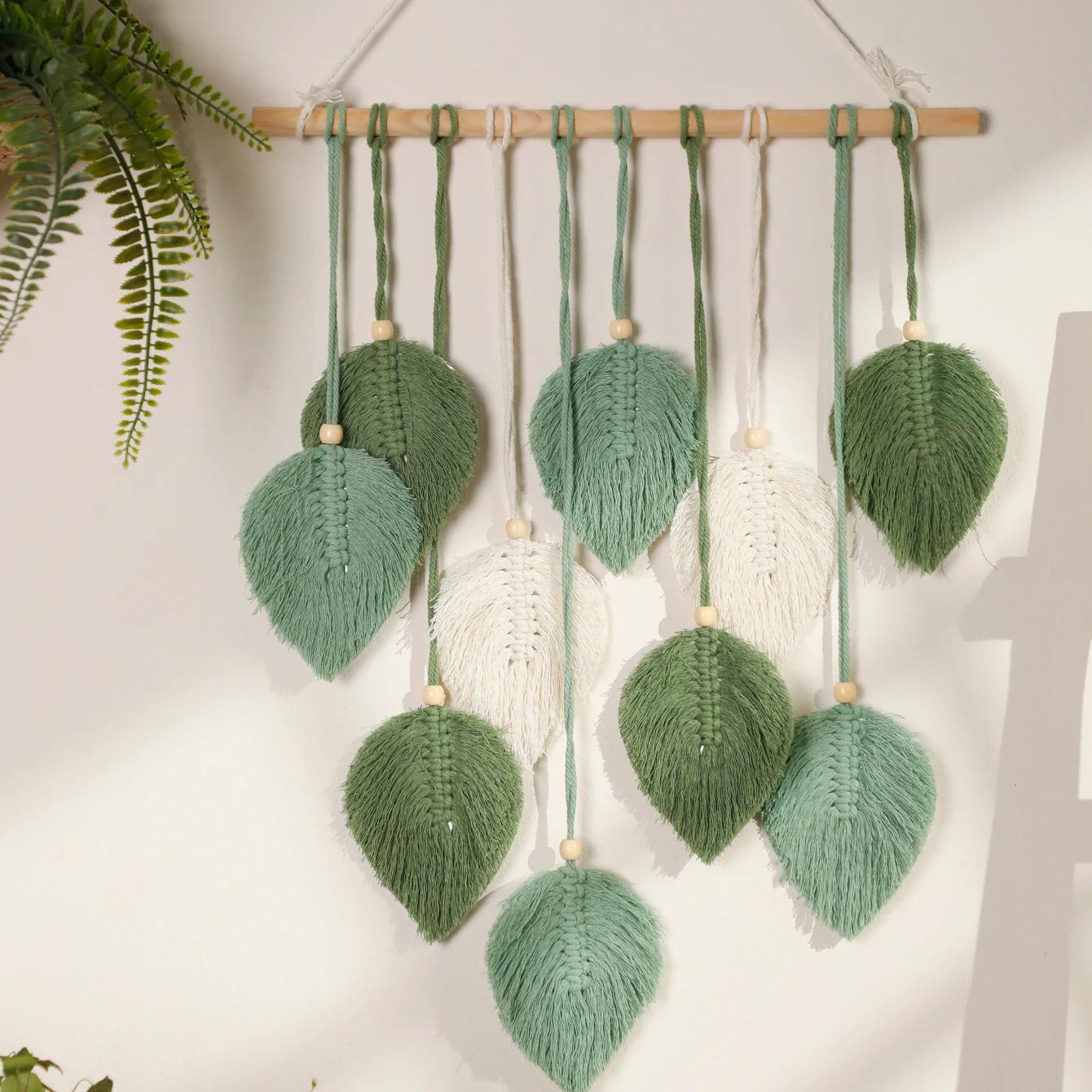 Boho Macramé Blad Wanddecoratie – Natuurlijk & Stijlvol Voor Huis