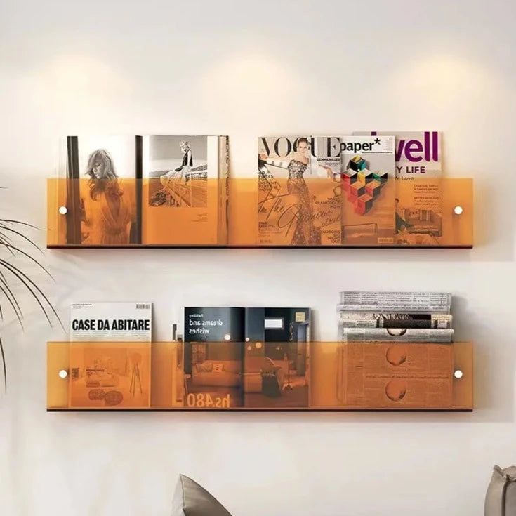 Transparante Acryl Wandplank Voor Tijdschriften & Stijlvolle Opbergruimte