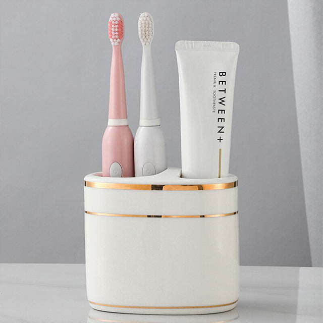 Art Deco Luxe Badkameraccessoirehouder – Elegant & Functioneel Voor Tandenborstels & Cosmetica