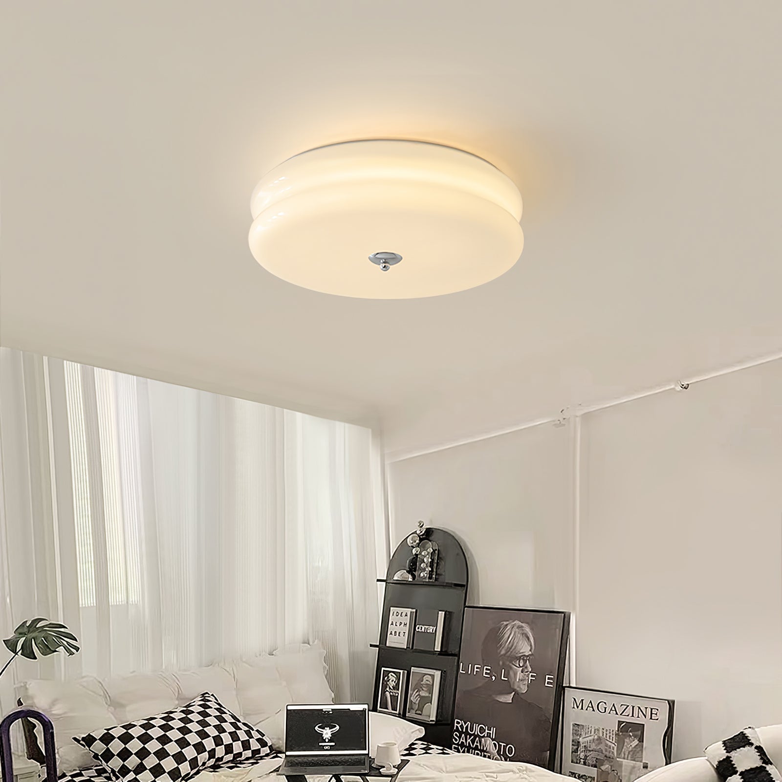 Art Deco Vintage Plafondlamp met Geïntegreerde LED – Retro Design voor Woonkamer, Eetkamer & Hal