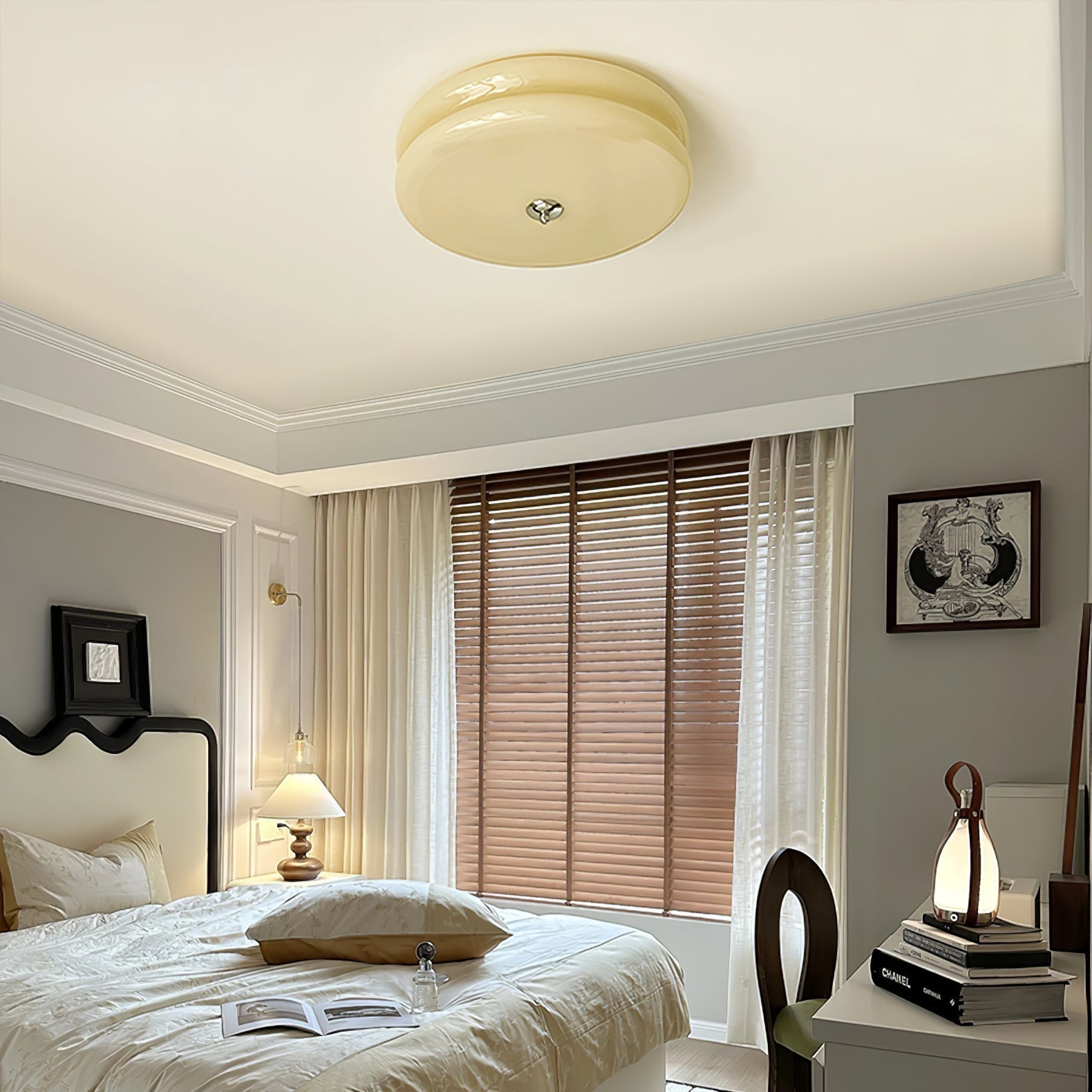 Art Deco Vintage Plafondlamp met Geïntegreerde LED – Retro Design voor Woonkamer, Eetkamer & Hal