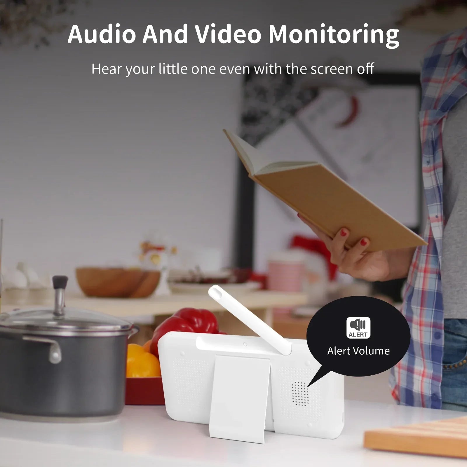 SafeNest Cam - WiFi Babyfoon 5-inch HD – Dual Screen, Nachtzicht, Intercom en Slaadliedjes
