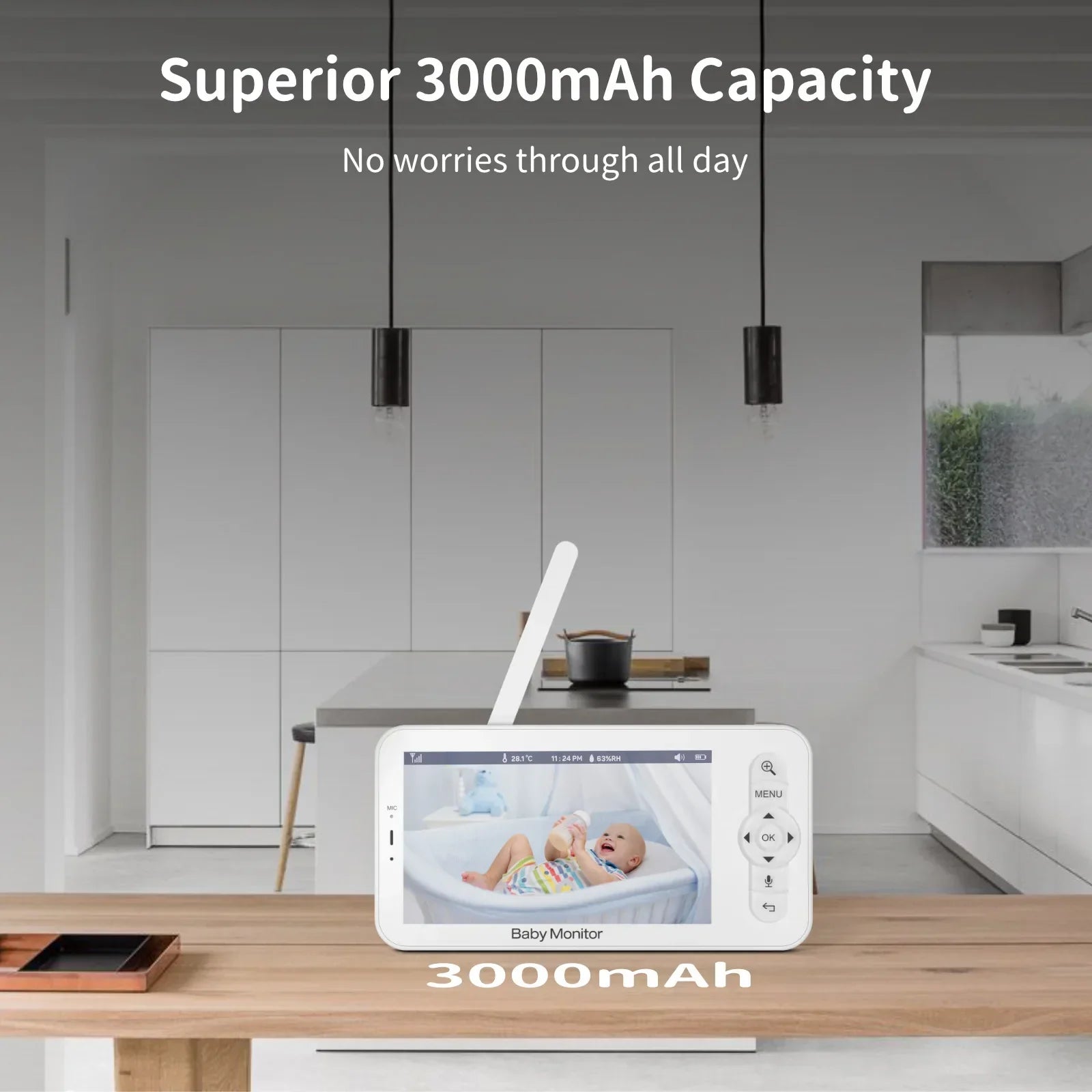 SafeNest Cam - WiFi Babyfoon 5-inch HD – Dual Screen, Nachtzicht, Intercom en Slaadliedjes