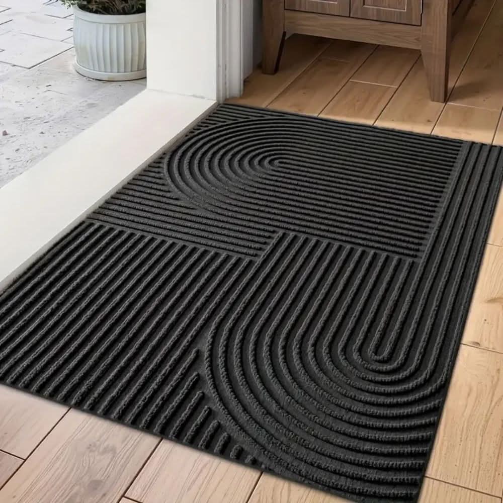 AQUARAY Badmat – Absorberende En Wasbare Mat Met Modern Lijnpatroon