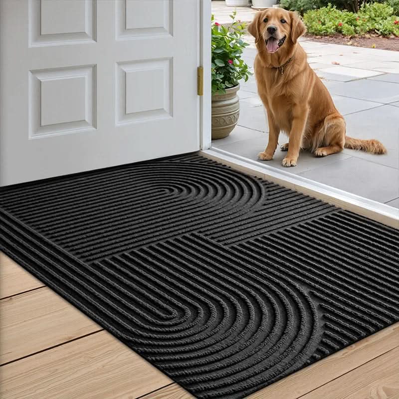 AQUARAY Badmat – Absorberende En Wasbare Mat Met Modern Lijnpatroon