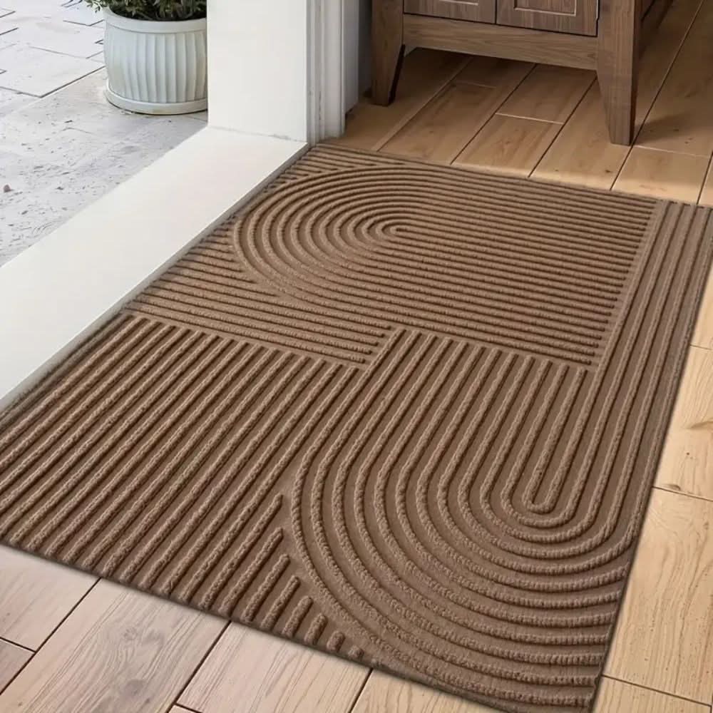 AQUARAY Badmat – Absorberende En Wasbare Mat Met Modern Lijnpatroon