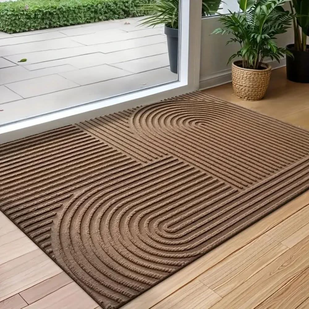 AQUARAY Badmat – Absorberende En Wasbare Mat Met Modern Lijnpatroon