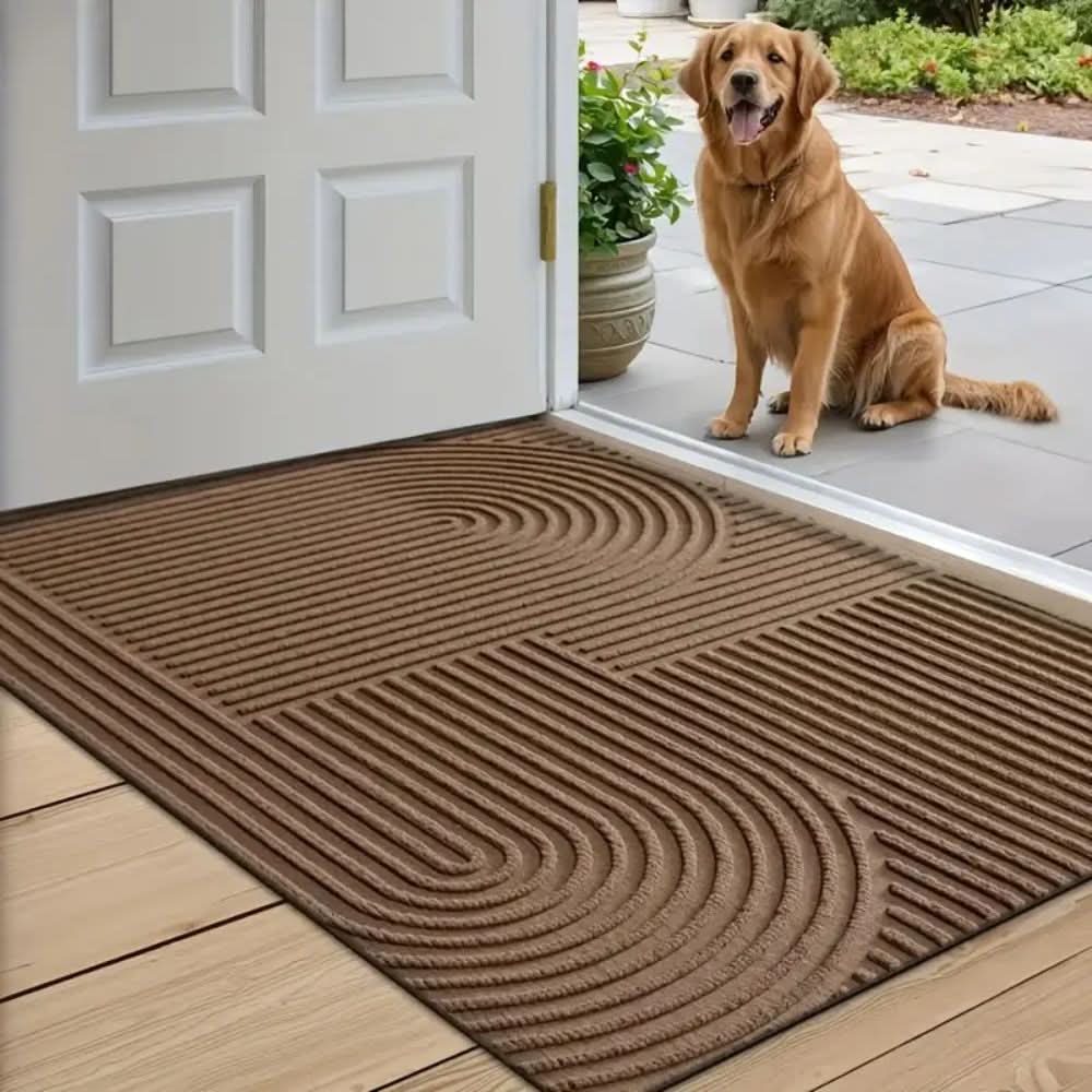 AQUARAY Badmat – Absorberende En Wasbare Mat Met Modern Lijnpatroon