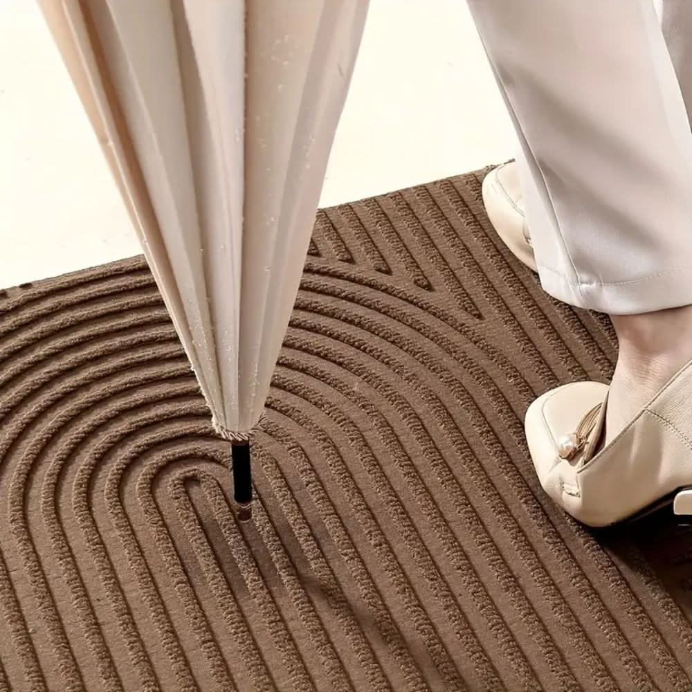AQUARAY Badmat – Absorberende En Wasbare Mat Met Modern Lijnpatroon