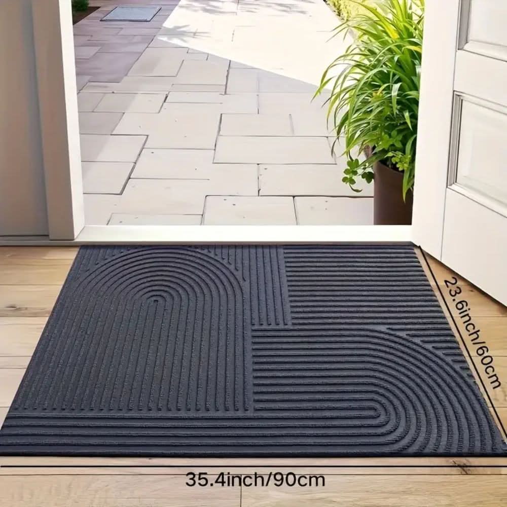 AQUARAY Badmat – Absorberende En Wasbare Mat Met Modern Lijnpatroon