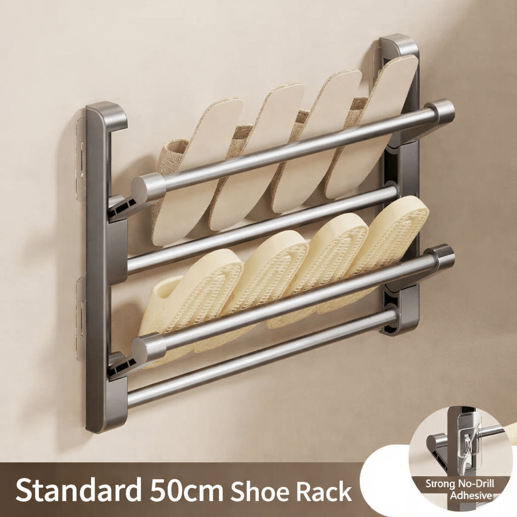 Muur Organiser Schoenenrek – Wandgemonteerde Schoenhouder Met Drainage Voor Ruimtebesparing