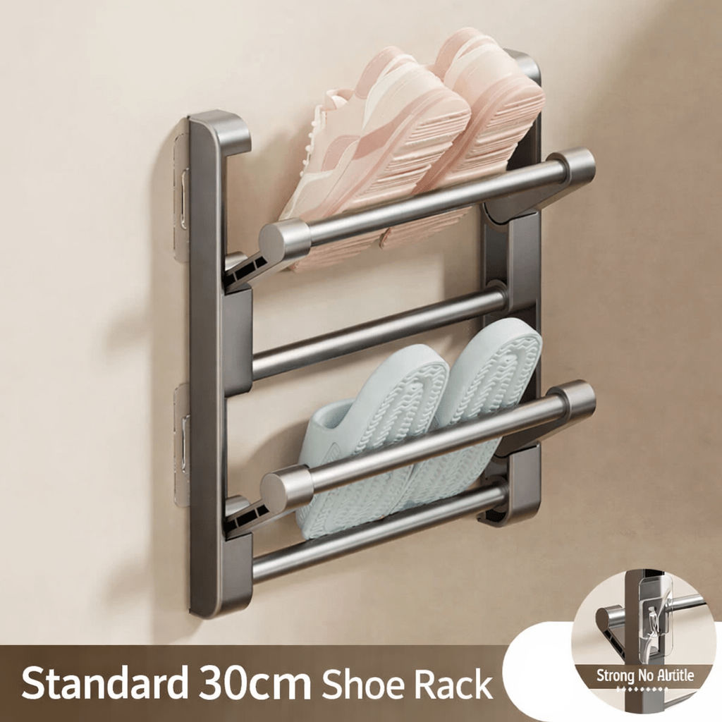 Muur Organiser Schoenenrek – Wandgemonteerde Schoenhouder Met Drainage Voor Ruimtebesparing