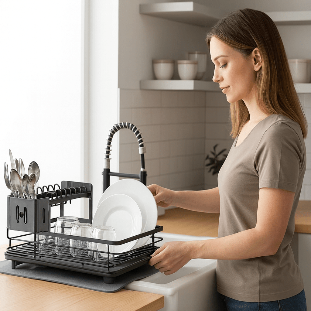 KITCHENFORM – Opvouwbaar RVS Afdruiprek Voor Ruimtebesparend & Modern Keukengebruik