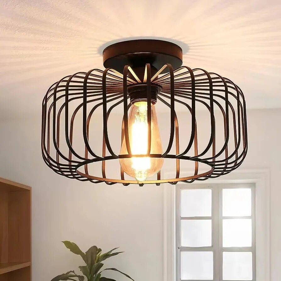 Stijlvolle Moderne Plafondlamp in Vogelkooi Design – Decoratieve Sfeerverlichting voor Woonkamer, Slaapkamer & Hal