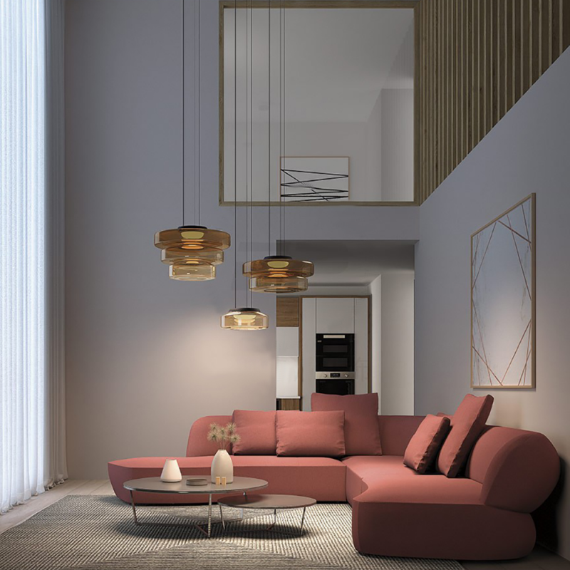 BauhausGlow - Glazen Hanglamp In Bauhaus-Stijl Met Warm Licht & Moderne Vormgeving