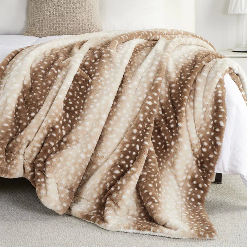 WildCozy Plaid – Zachte Faux Fur Deken Met Hert Design