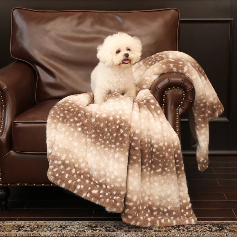 WildCozy Plaid – Zachte Faux Fur Deken Met Hert Design