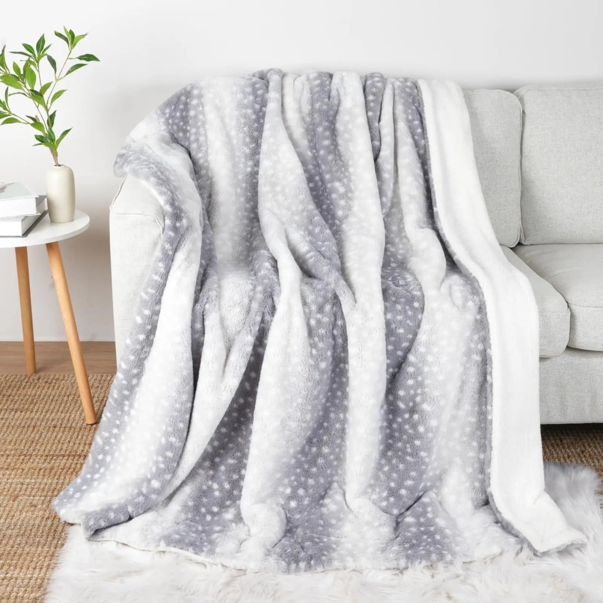 WildCozy Plaid – Zachte Faux Fur Deken Met Hert Design