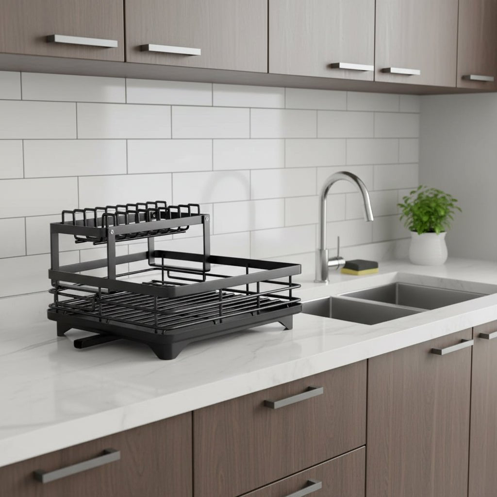 KITCHENFORM – Opvouwbaar RVS Afdruiprek Voor Ruimtebesparend & Modern Keukengebruik