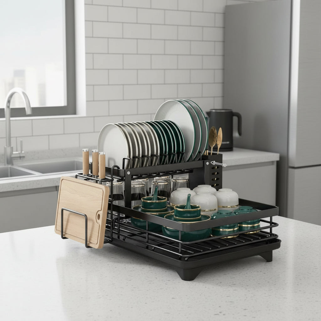 KITCHENFORM – Opvouwbaar RVS Afdruiprek Voor Ruimtebesparend & Modern Keukengebruik