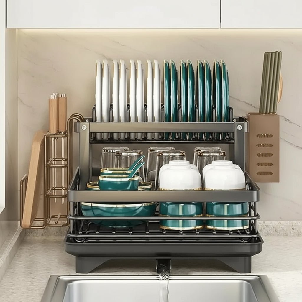 KITCHENFORM – Opvouwbaar RVS Afdruiprek Voor Ruimtebesparend & Modern Keukengebruik