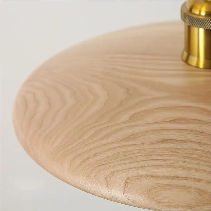 Moderne Houten Hanglamp met Glaskunst Design | Scandinavische LED Plafondlamp