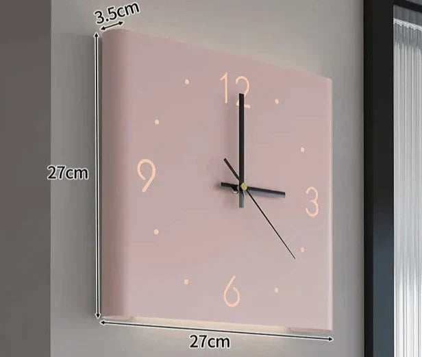 Dubbelzijdige Vierkante Wandklok – Moderne Wandklok met Stil Uurwerk en Verlichting